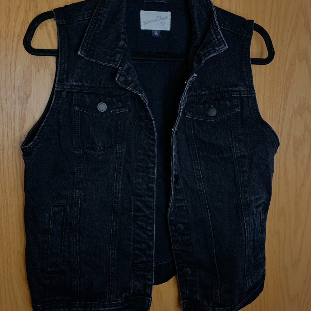Black jean vest